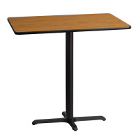 Flash Furniture XU-NATTB-3042-T2230B-GG 42" Rectangular Natural Laminate Table Top with Base